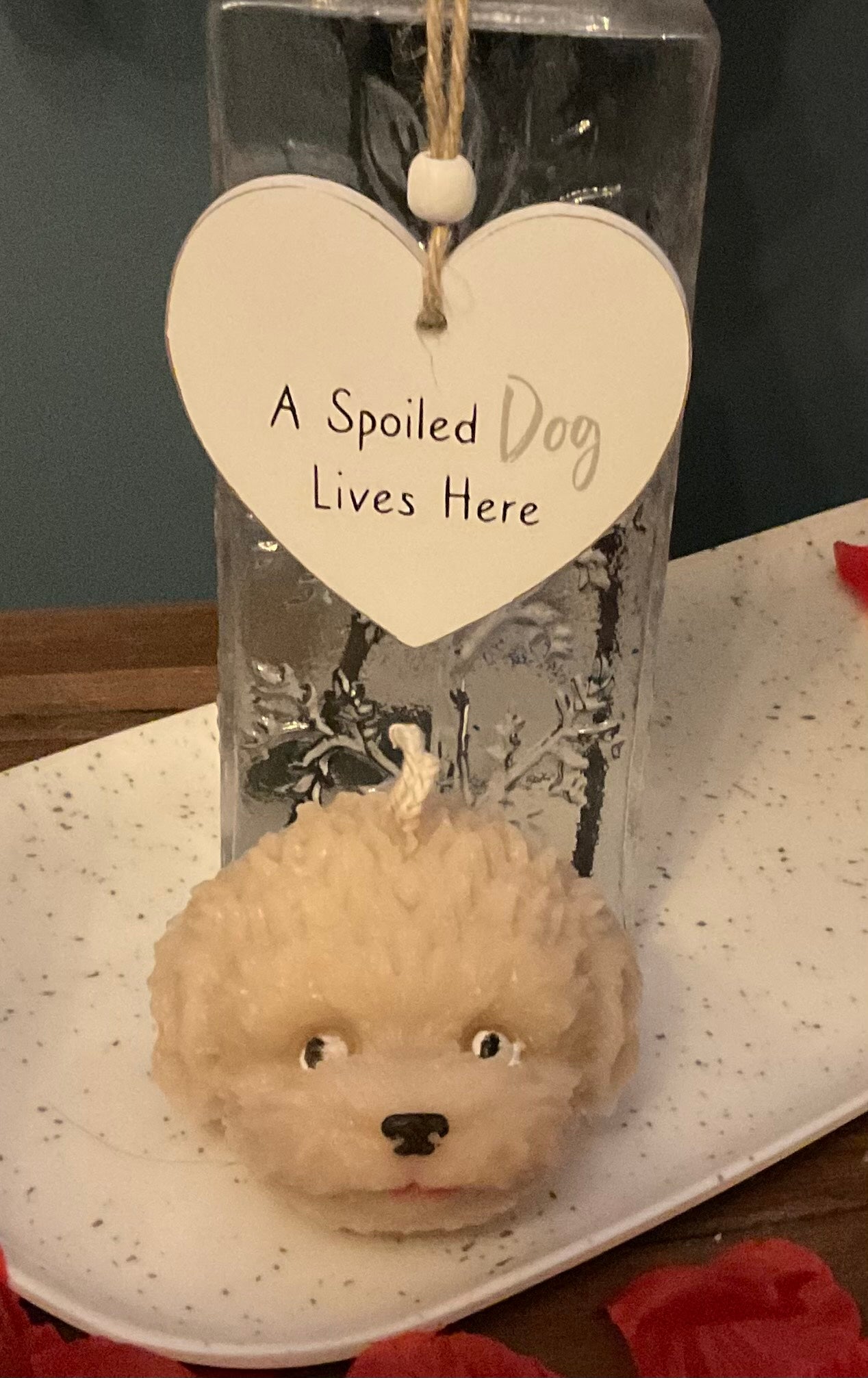Decorative Teddy Bear Dog Head - Handmade Candle