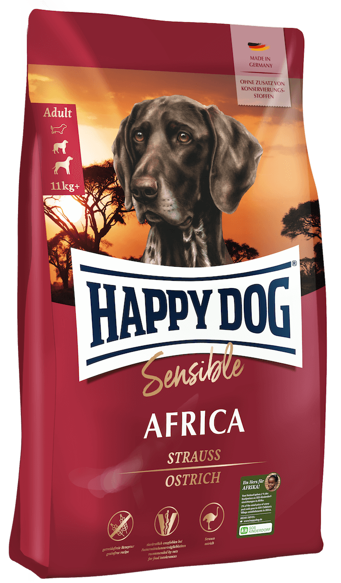 Happy Dog Africa ostrich dry dog food for sensitive stomachs