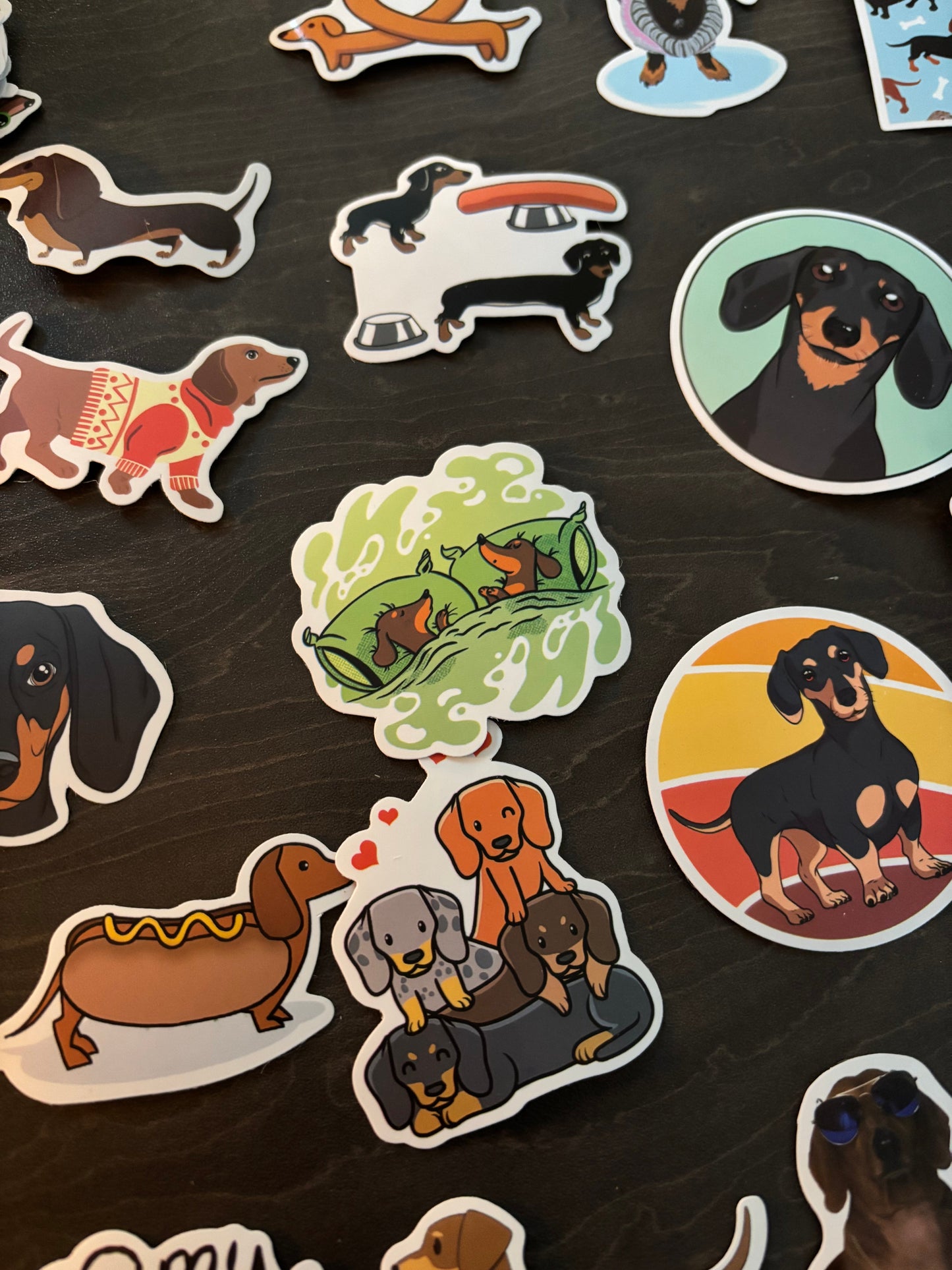The Bonnie Hound dachshund stickers – pack contents | Duke & Milo