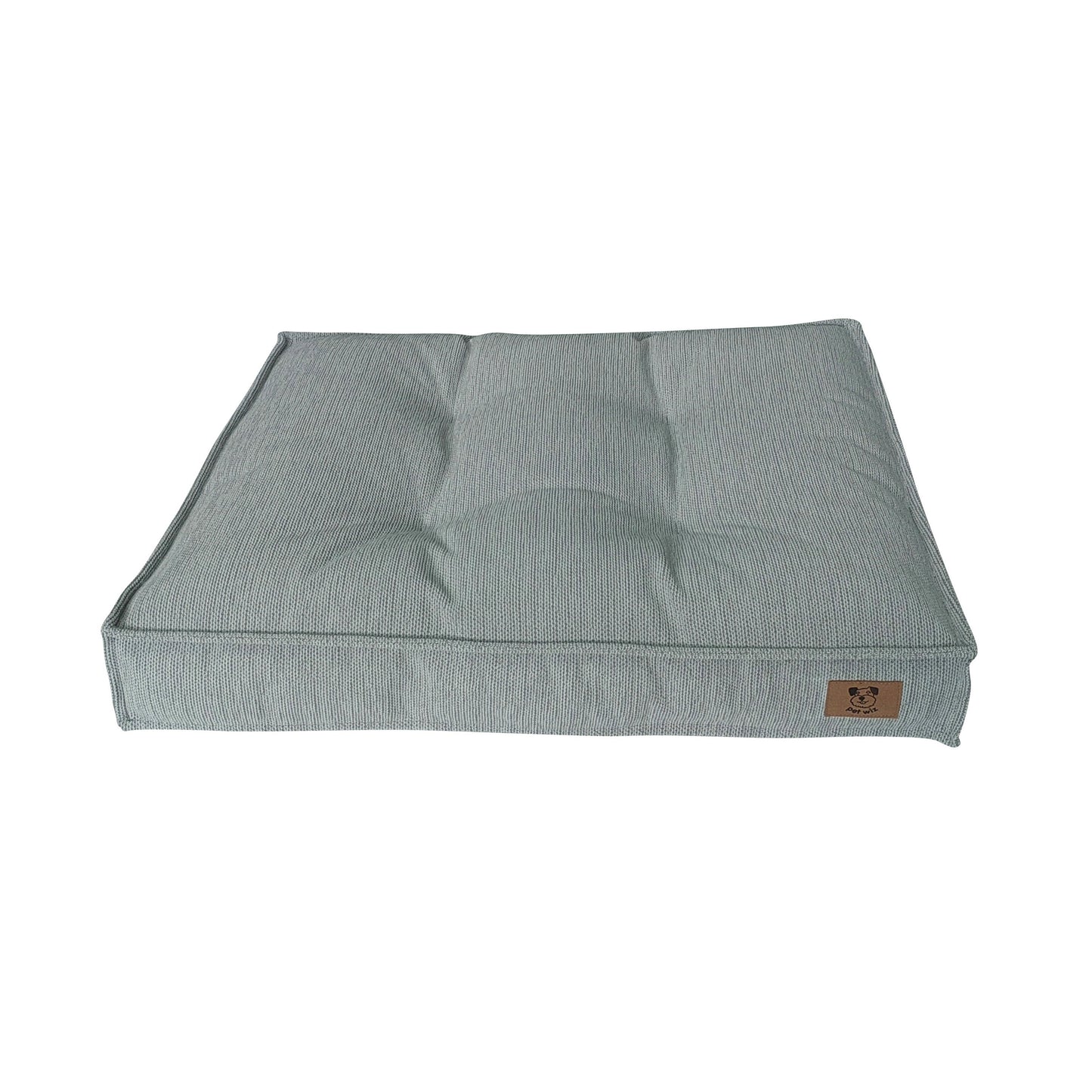 Front view of the Pet Wiz padded dog bed showing the full sleeping surface