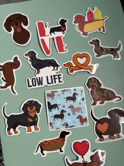 The Bonnie Hound Dachshund Stickers – pack of 20 sausage dog stickers | Duke & Milo