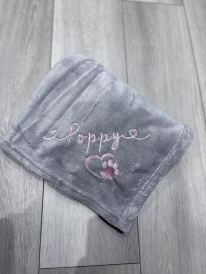 Small Personalised Pet Blankets - Embroidered