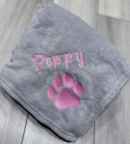 Small Personalised Pet Blankets - Embroidered