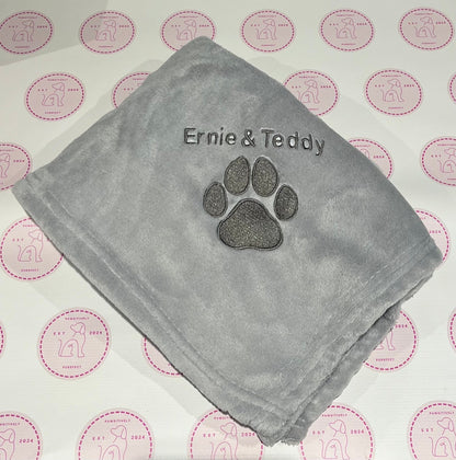 Small Personalised Pet Blankets - Embroidered