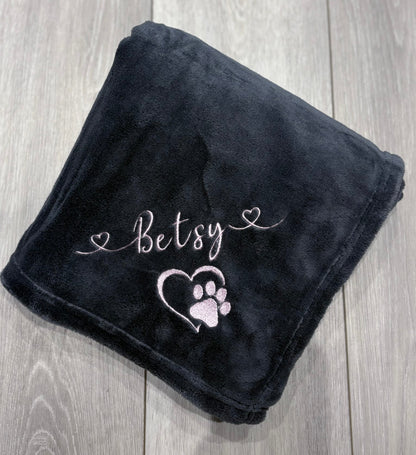 Small Personalised Pet Blankets - Embroidered