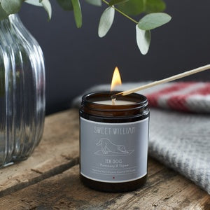 Sweet William Zen Dog soy candle, hand-poured in England | Duke & Milo