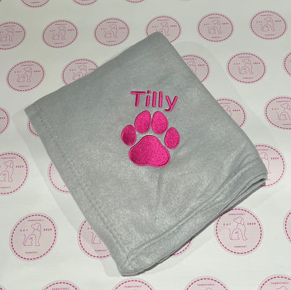 Small Personalised Pet Blankets - Embroidered
