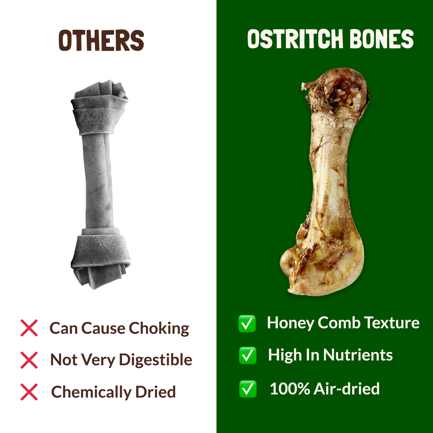 Jumbo Ostrich Bones for Dogs