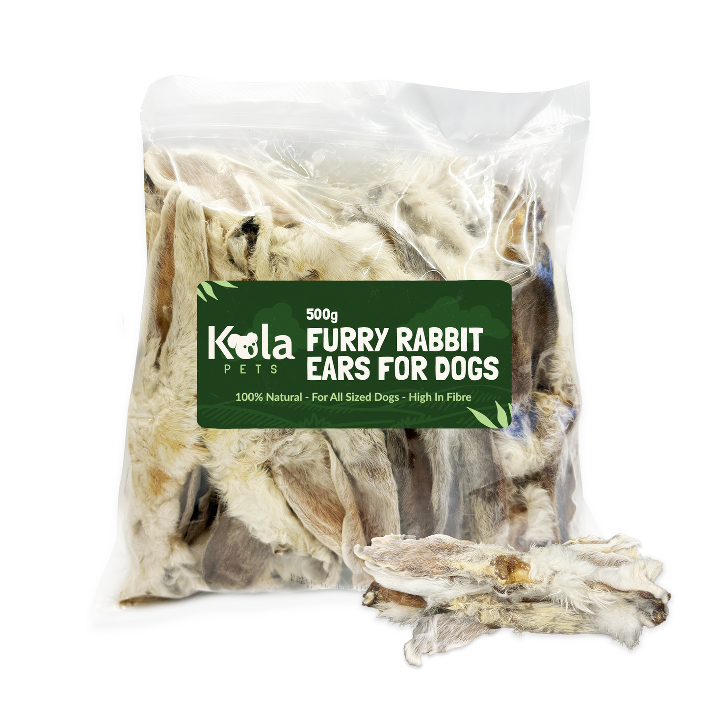 Rabbit Ears With Fur For Dogs - 500g (30-35 Ears)