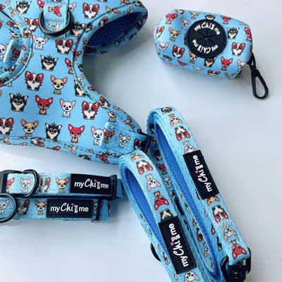 Bow Tie - Blue Chihuahua Print