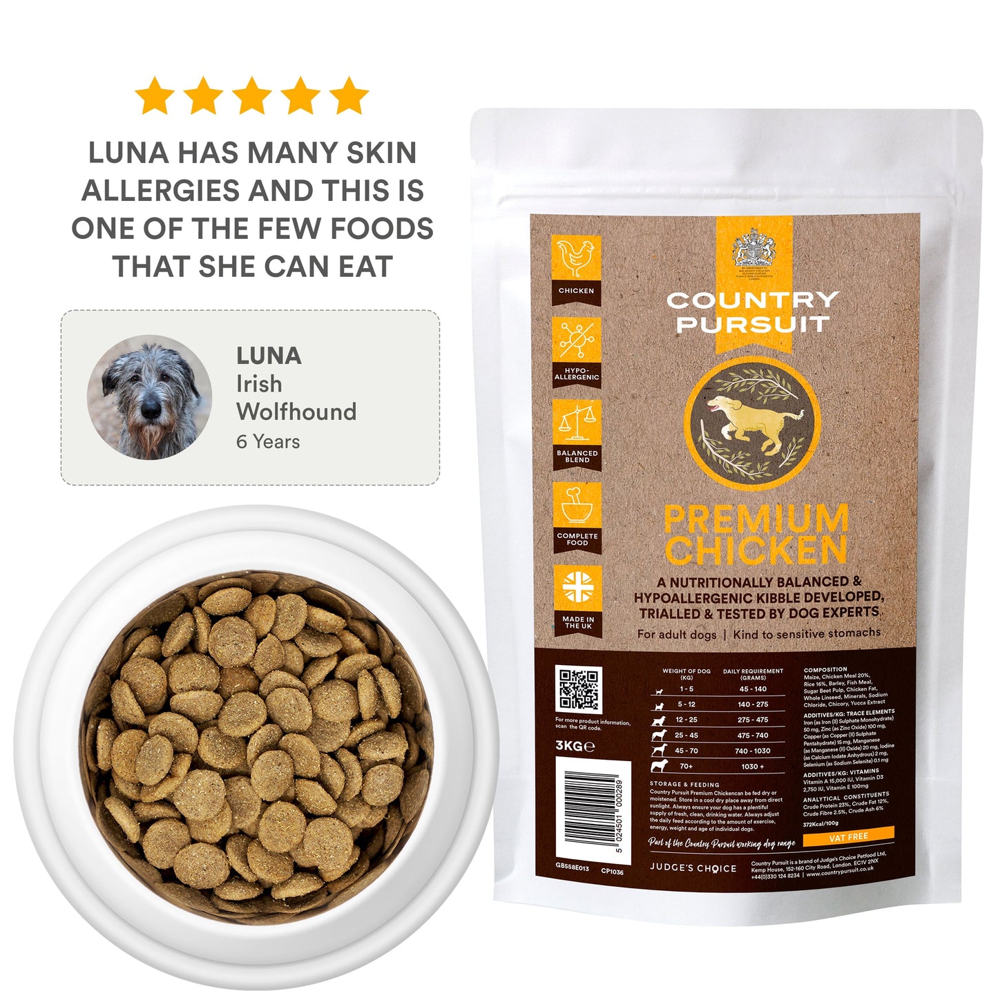 Country Pursuit Chicken & Rice Adult Dry Dog Food 15kg - Premium Range