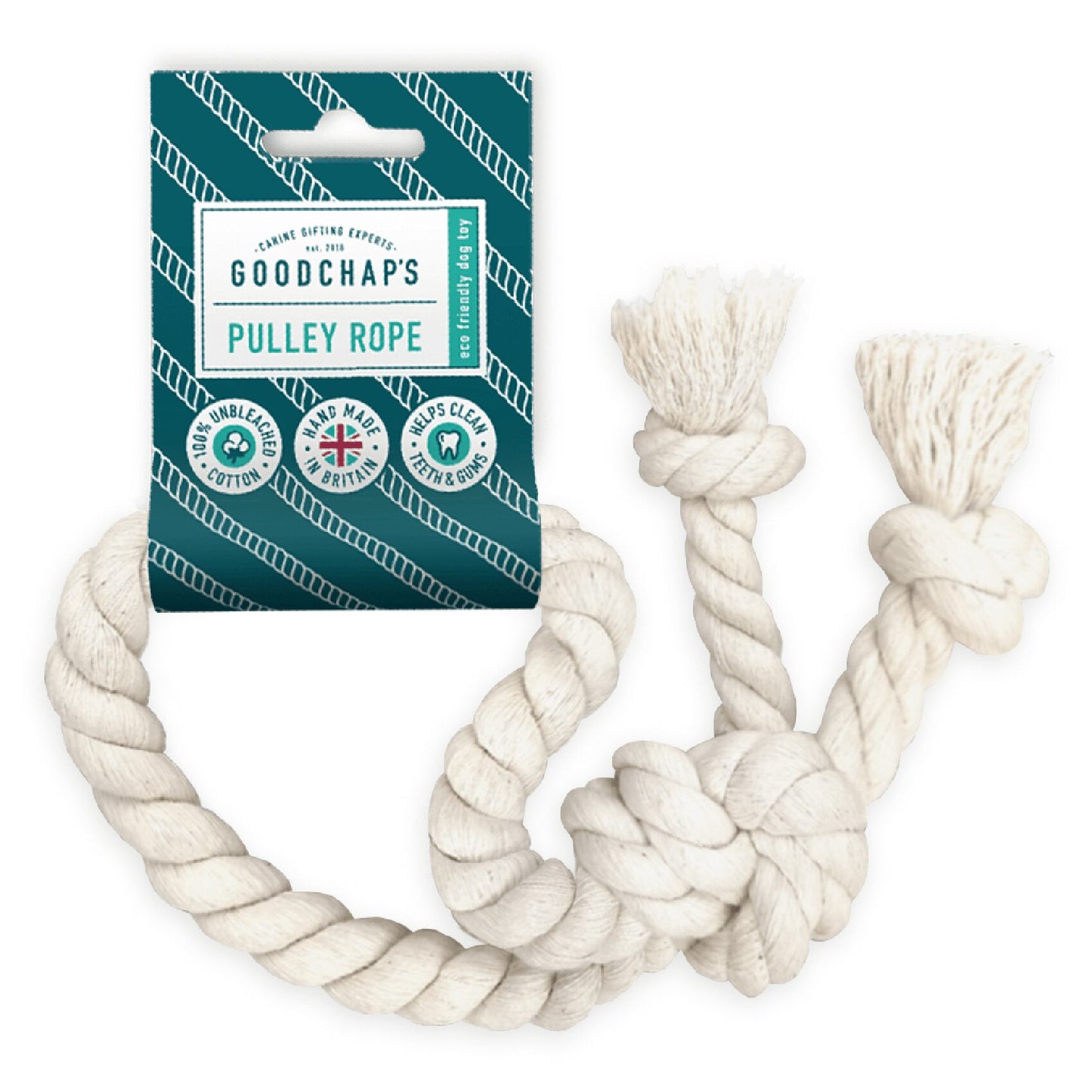Goodchap's Pulley natural cotton rope dog toy for tug and fetch | Duke & Milo