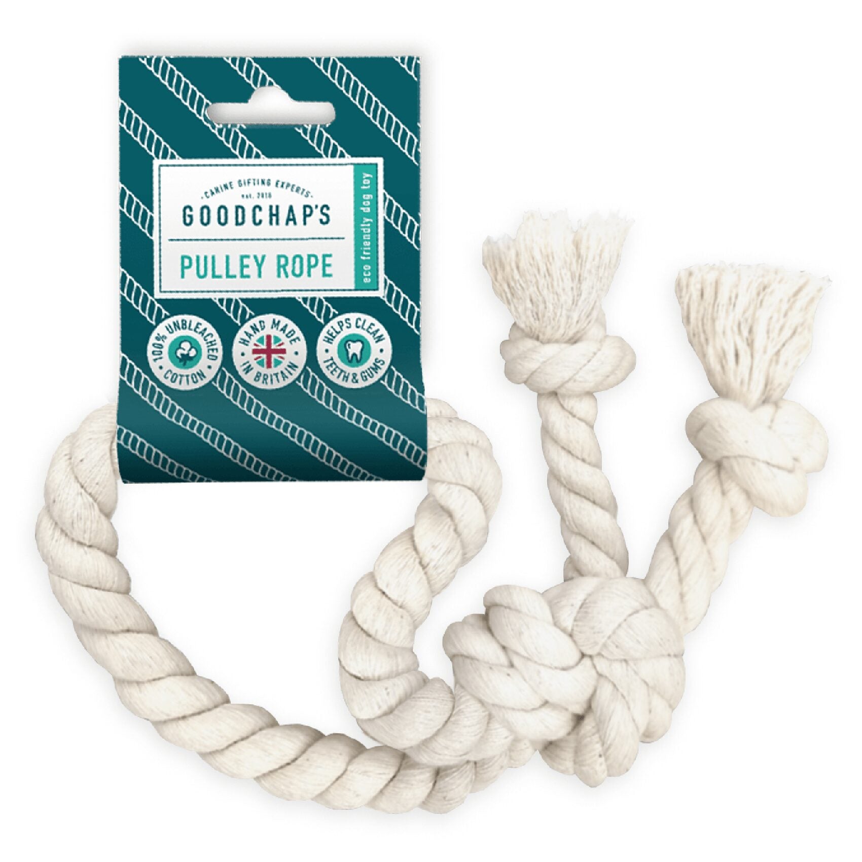 Goodchap's Pulley natural cotton rope dog toy for tug and fetch | Duke & Milo