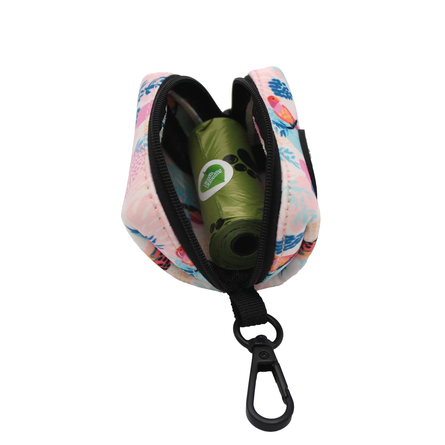 Poo bag holder with zip compartment for keys and loose change