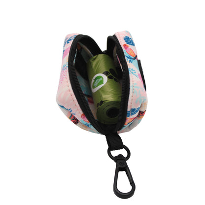 Poo bag holder with zip compartment for keys and loose change