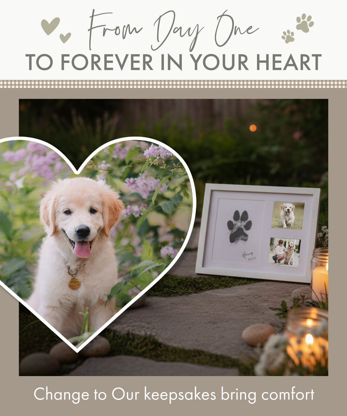 Step by step instructions for the paw print ink kit