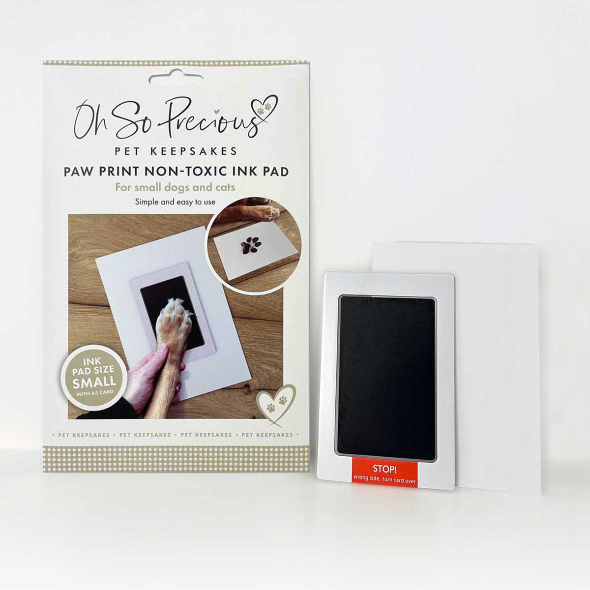 Non-toxic ink pad that never touches the dog's paw