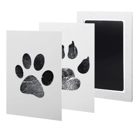 Finished dog paw print keepsake in a frame