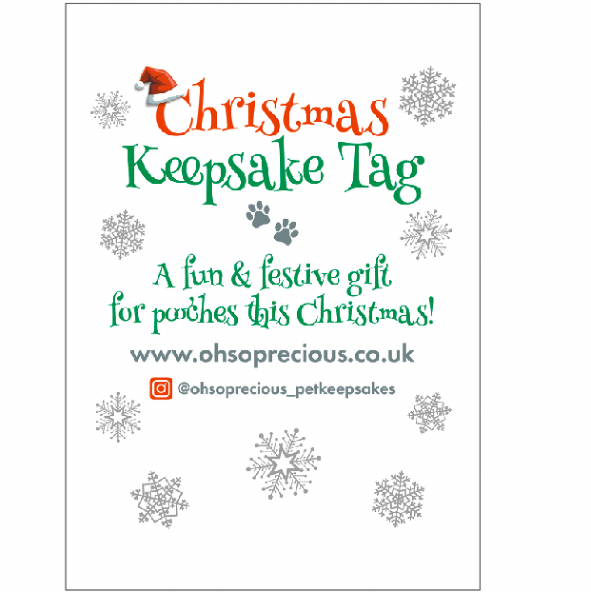 Reverse of the Christmas keepsake dog tag