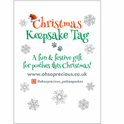 Reverse of the Christmas keepsake dog tag
