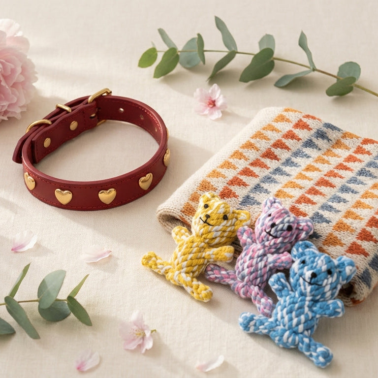 The Dog Mum Mother's Day Bundle — Heart Collar, Alpaca Jumper & Rope Toy