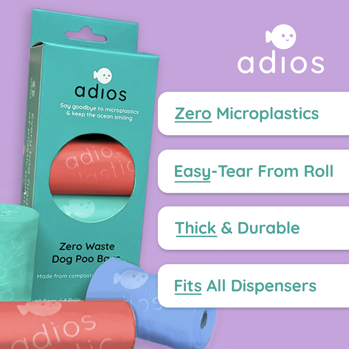 Adios Plastic - Compostable Dog Poo Bags