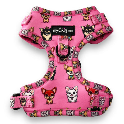 Small Dog Harness - Signature Pink Chihuahua Print