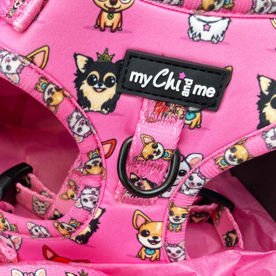 Small Dog Harness - Signature Pink Chihuahua Print