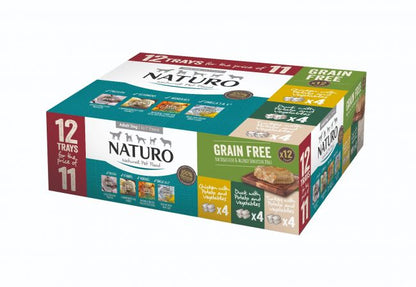 Naturo Adult Wet Dog Food Grain Free Variety Pack Trays (12x 400g)